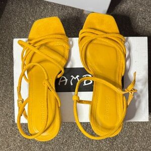 BAMBOO Women's Bright Yellow Strappy Sandals